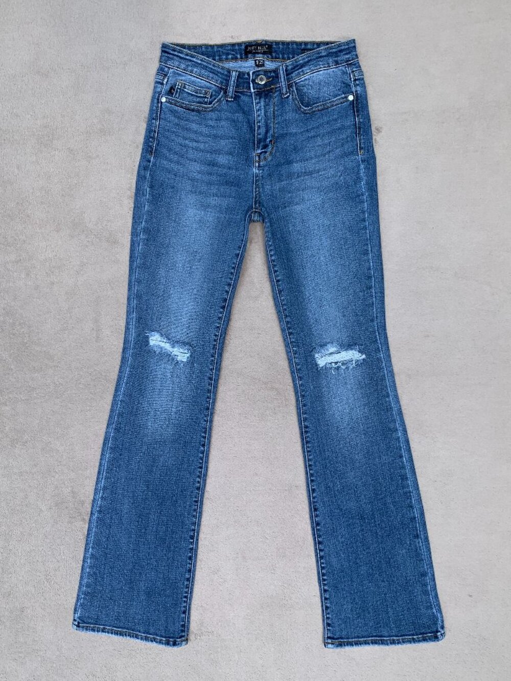 Judy Blue Los Angeles Boot Cut High Rise Distressed Knees Jeans Sz29